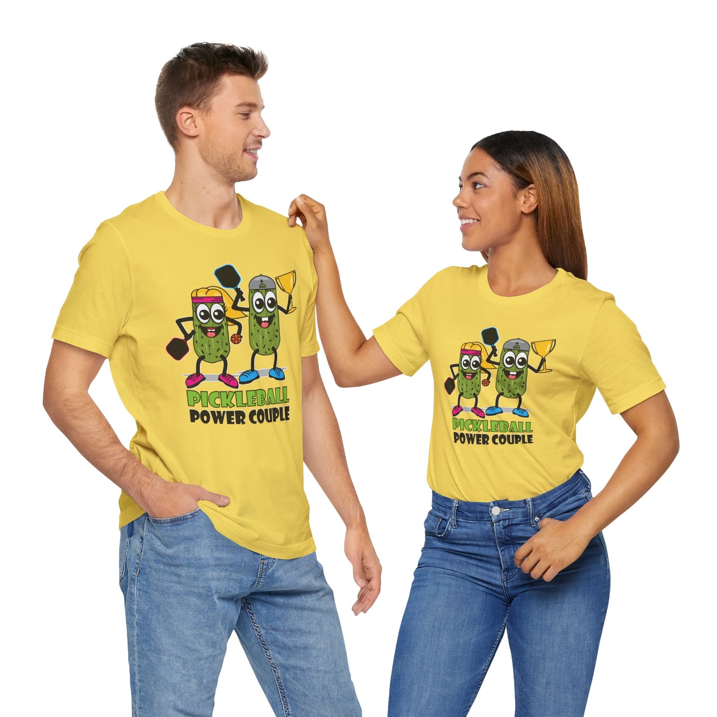 Pickleball Power Couple Tee - Fun Unisex Jersey Short Sleeve T-Shirt for Sports Lovers