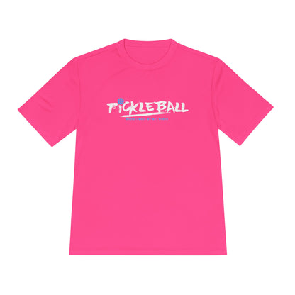 Unisex Moisture Wicking Tee - 'Pickleball Where I Make My Net Worth'