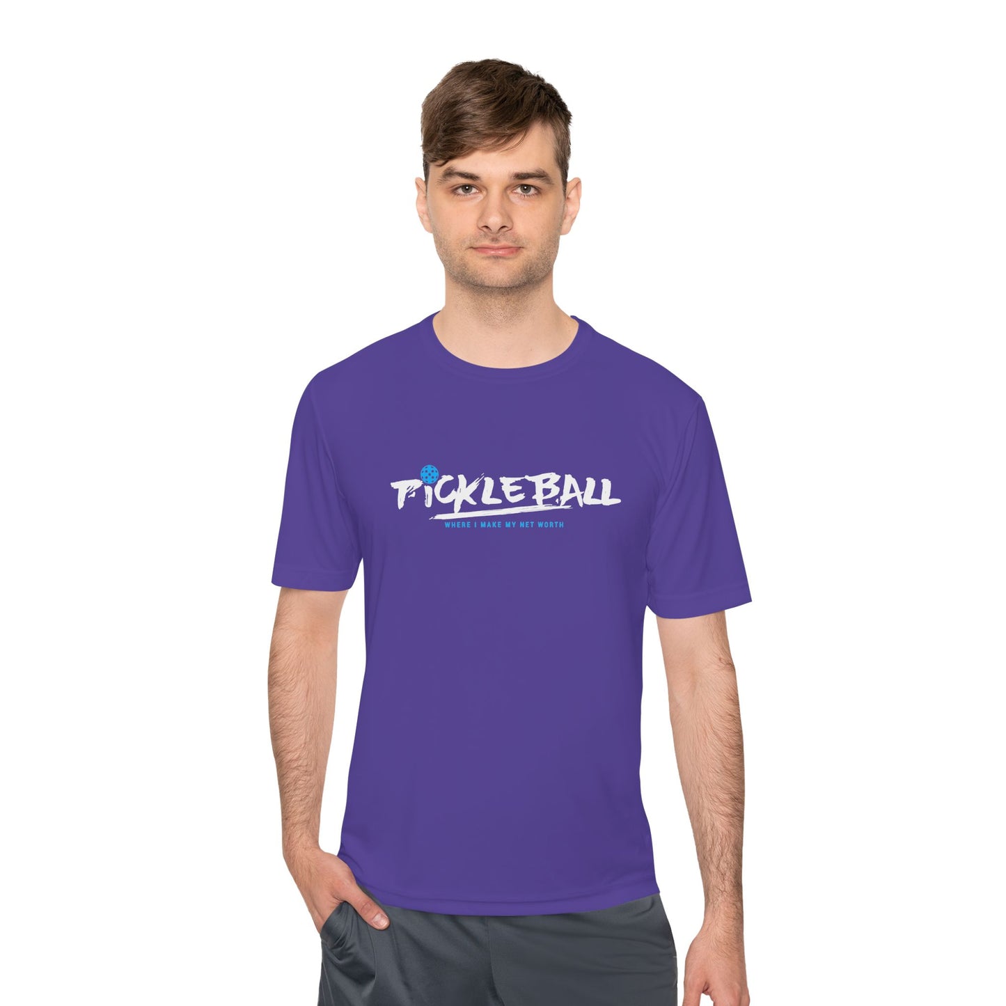 Unisex Moisture Wicking Tee - 'Pickleball Where I Make My Net Worth'