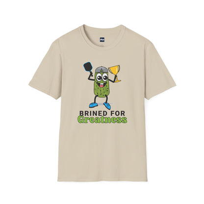 Brined for Greatness Unisex Softstyle T-Shirt - Fun Pickle Design for Picklers