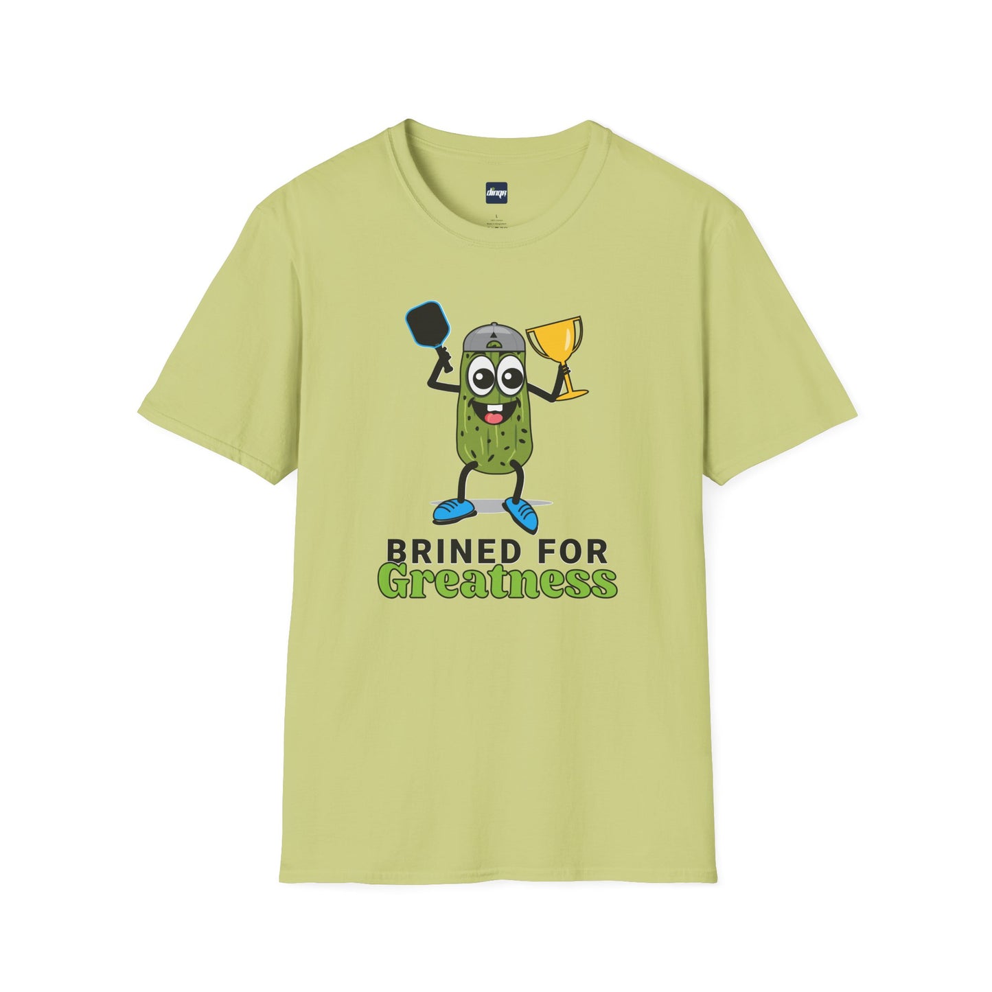 Brined for Greatness Unisex Softstyle T-Shirt - Fun Pickle Design for Picklers