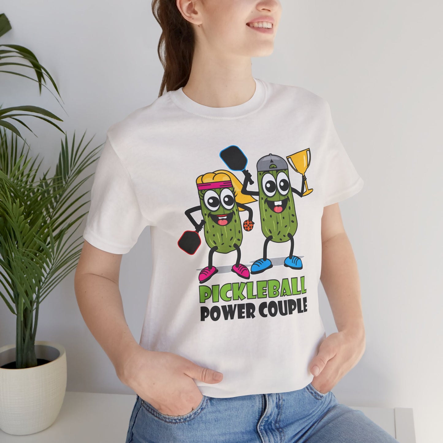 Pickleball Power Couple Tee - Fun Unisex Jersey Short Sleeve T-Shirt for Sports Lovers