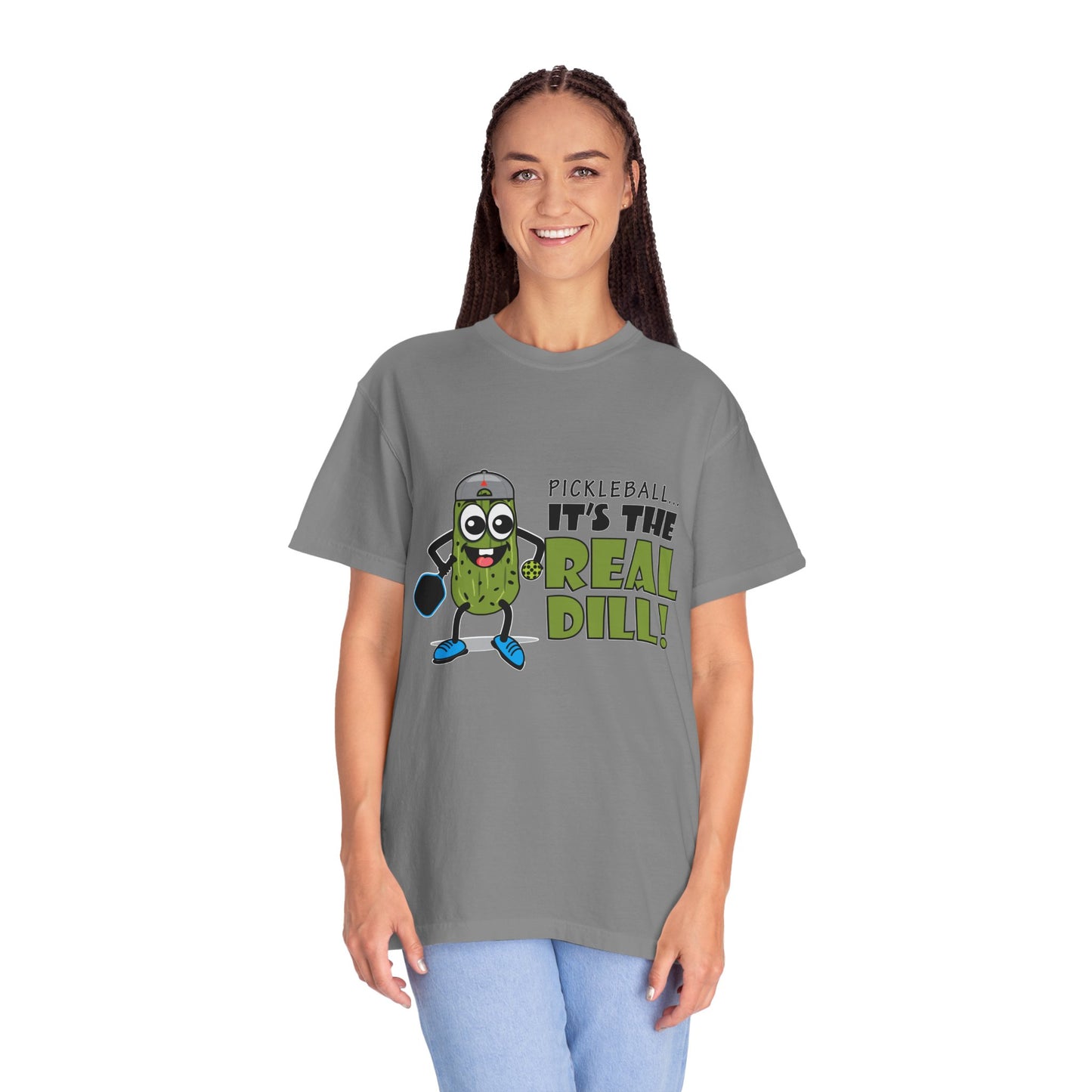 Pickleball T-Shirt - It's the Real Dill! Unisex Garment-Dyed Tee