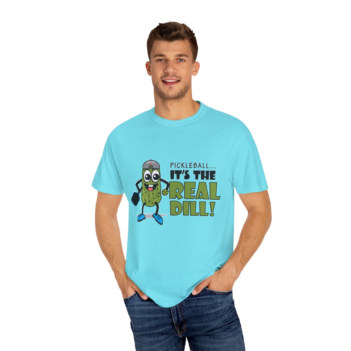 Pickleball T-Shirt - It's the Real Dill! Unisex Garment-Dyed Tee