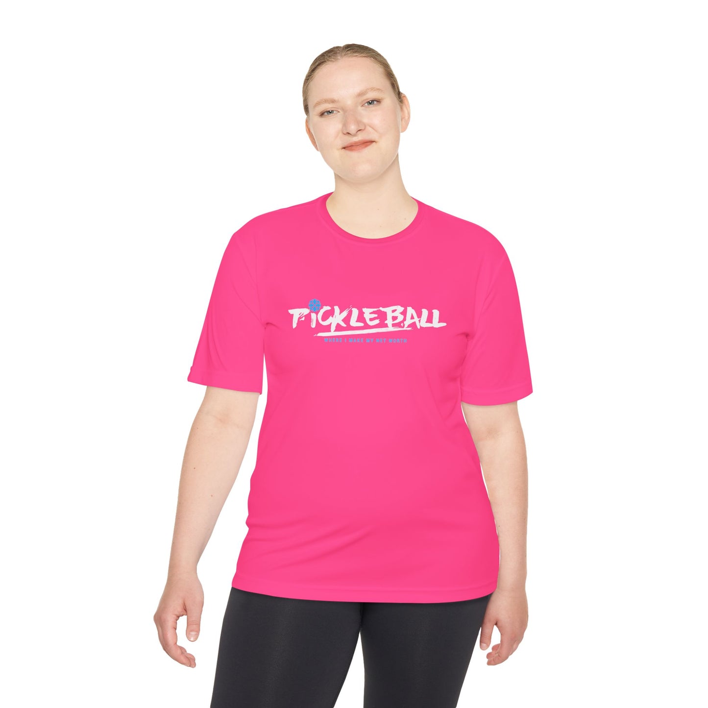 Unisex Moisture Wicking Tee - 'Pickleball Where I Make My Net Worth'