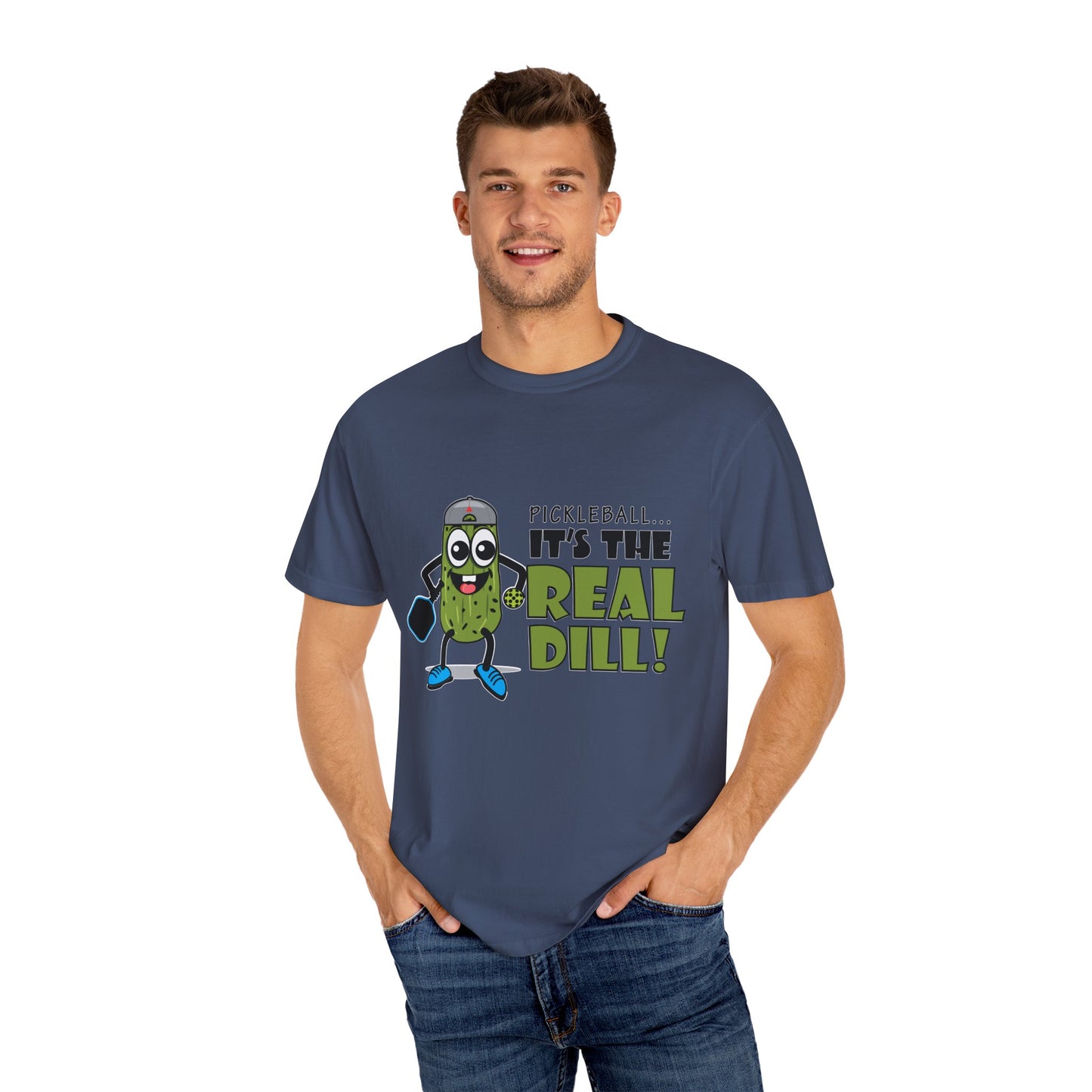 Pickleball T-Shirt - It's the Real Dill! Unisex Garment-Dyed Tee