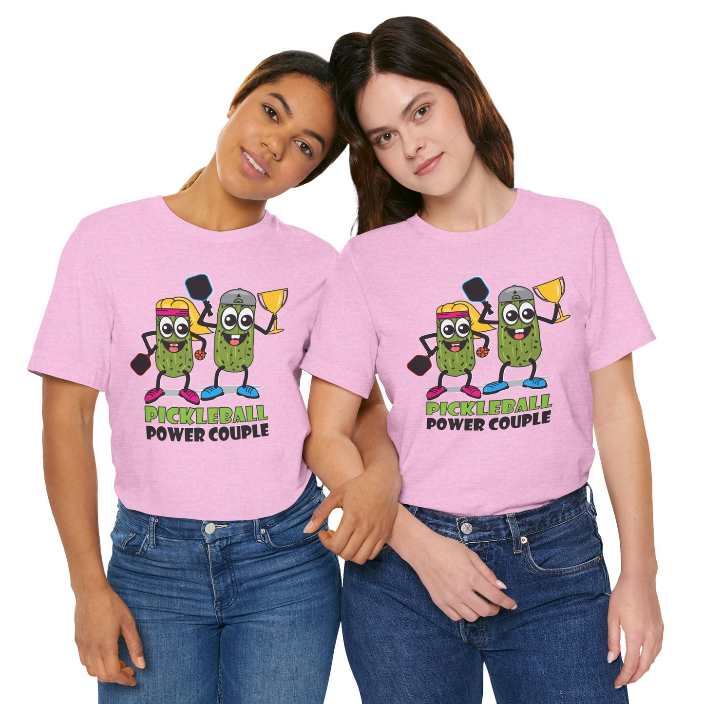 Pickleball Power Couple Tee - Fun Unisex Jersey Short Sleeve T-Shirt for Sports Lovers