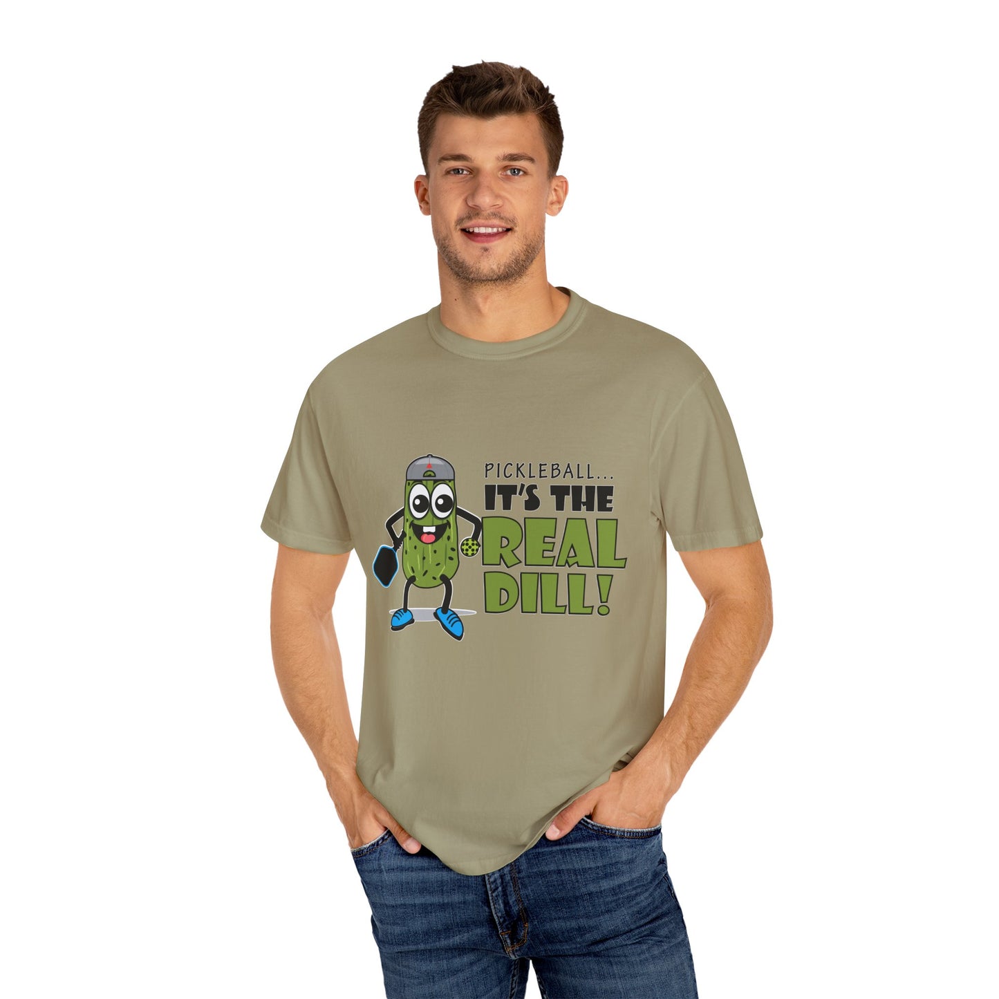 Pickleball T-Shirt - It's the Real Dill! Unisex Garment-Dyed Tee