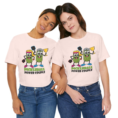 Pickleball Power Couple Tee - Fun Unisex Jersey Short Sleeve T-Shirt for Sports Lovers