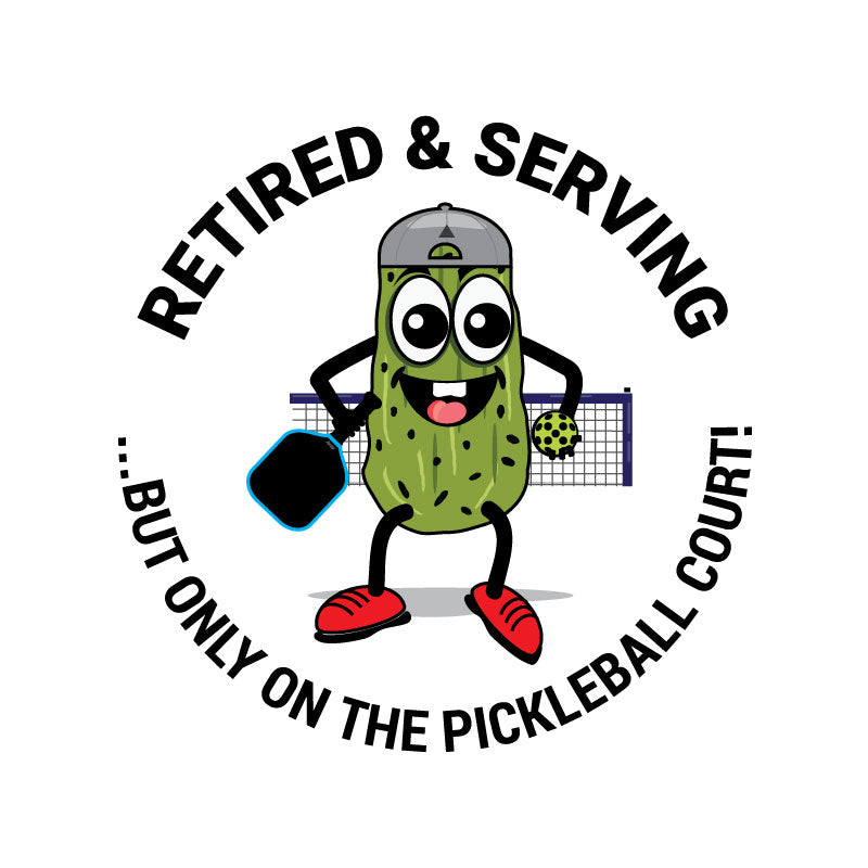 Funny Pickleball Tee - 'Retired & Serving' Graphic Unisex Heavy Cotton T-Shirt