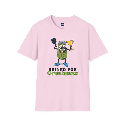 Brined for Greatness Unisex Softstyle T-Shirt - Fun Pickle Design for Picklers