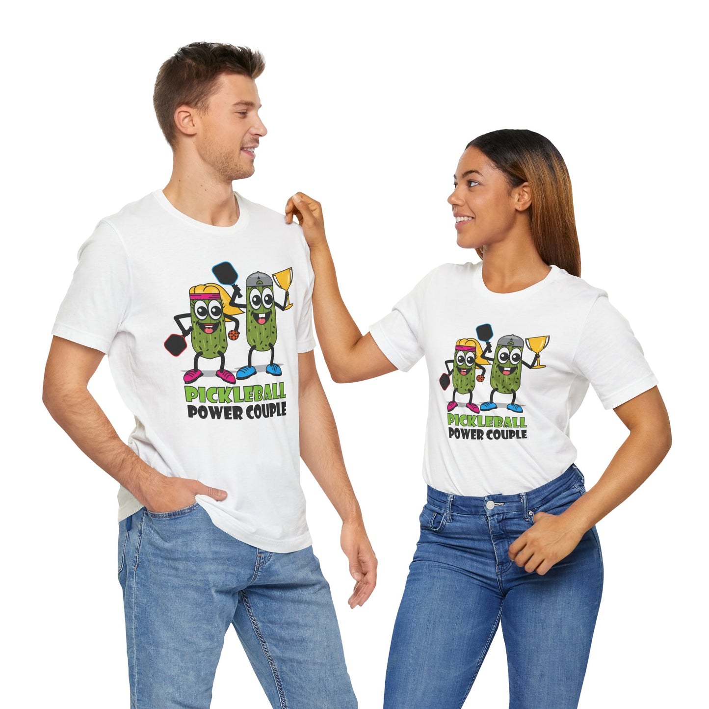 Pickleball Power Couple Tee - Fun Unisex Jersey Short Sleeve T-Shirt for Sports Lovers