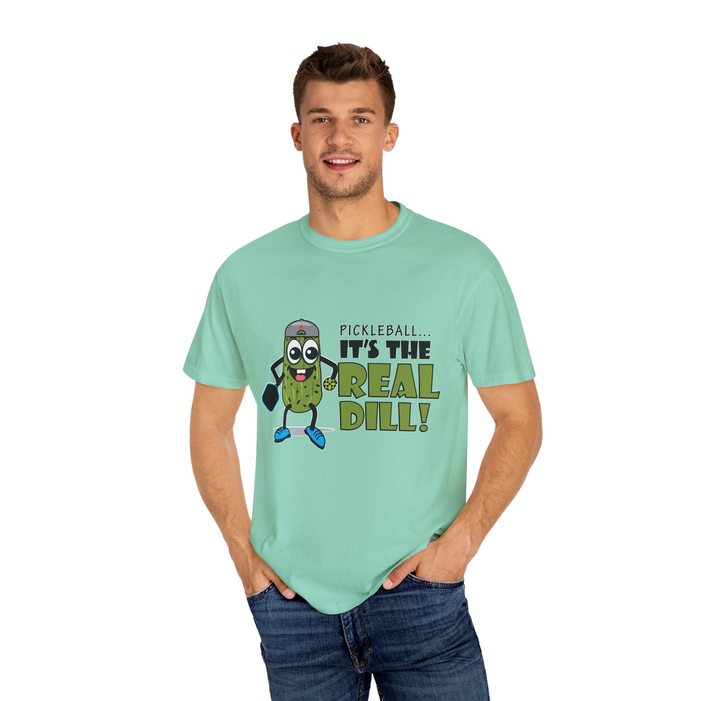 Pickleball T-Shirt - It's the Real Dill! Unisex Garment-Dyed Tee