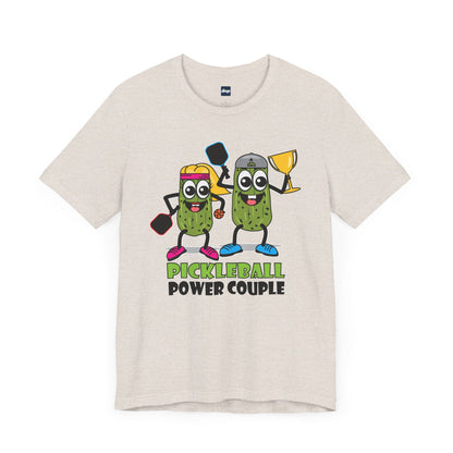 Pickleball Power Couple Tee - Fun Unisex Jersey Short Sleeve T-Shirt for Sports Lovers