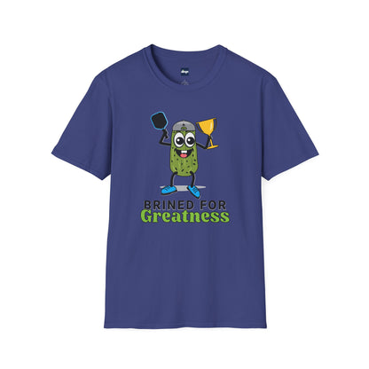 Brined for Greatness Unisex Softstyle T-Shirt - Fun Pickle Design for Picklers