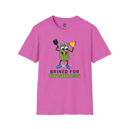 Brined for Greatness Unisex Softstyle T-Shirt - Fun Pickle Design for Picklers