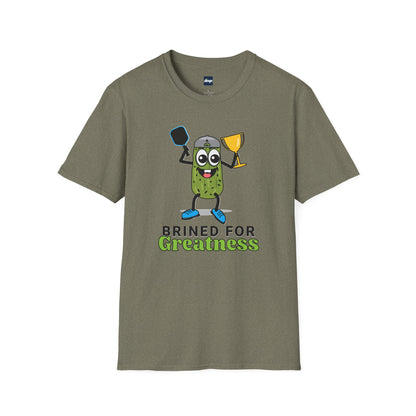 Brined for Greatness Unisex Softstyle T-Shirt - Fun Pickle Design for Picklers