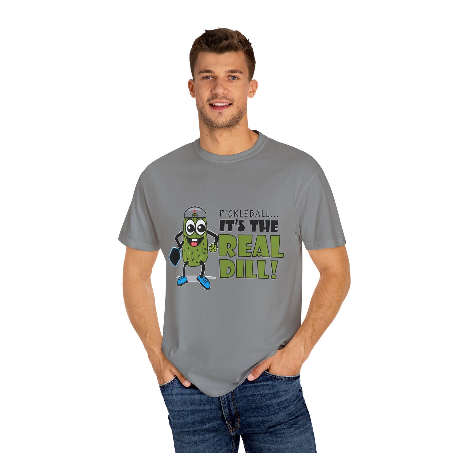 Pickleball T-Shirt - It's the Real Dill! Unisex Garment-Dyed Tee