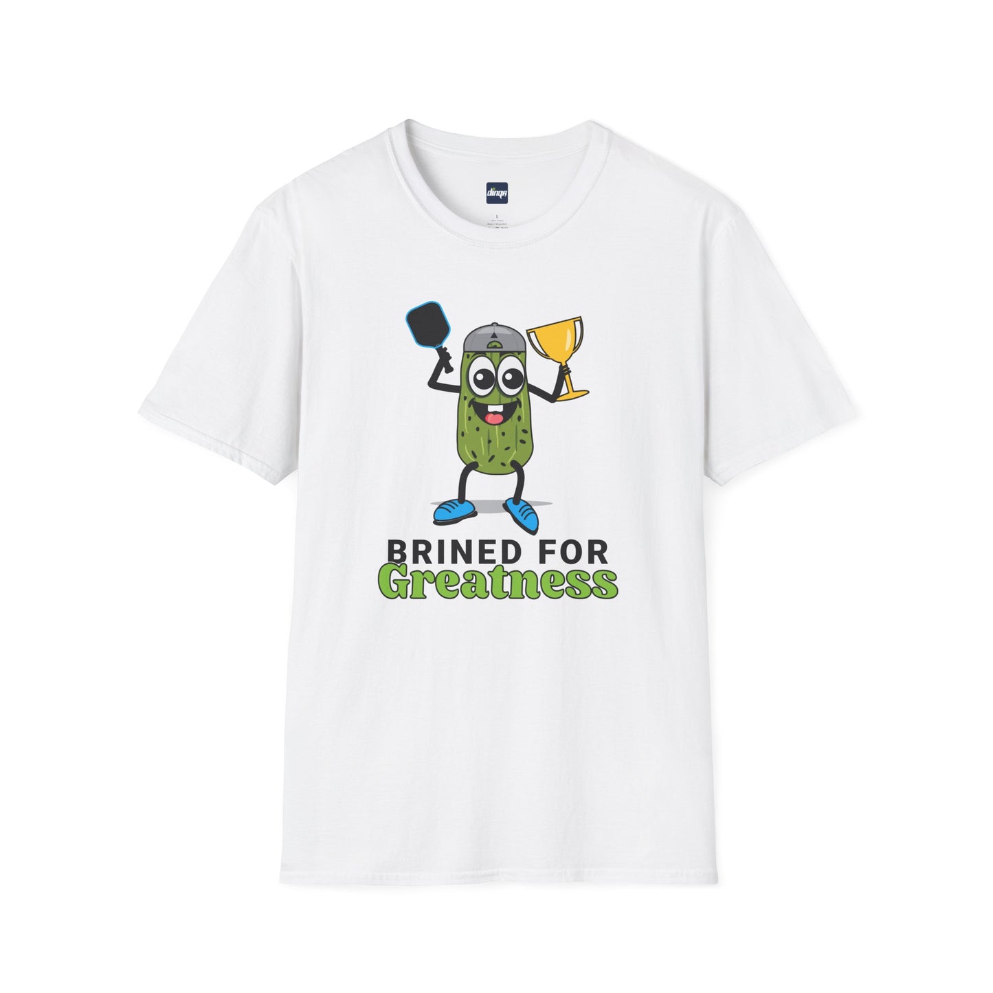 Brined for Greatness Unisex Softstyle T-Shirt - Fun Pickle Design for Picklers