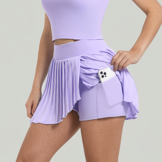 Pleated Tennis Skirt Nude Feel Outdoor Leisure Running Fitness Skirt